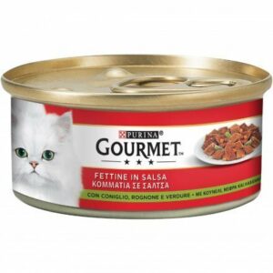 GOURMET Rosso Gatto Fettine con Coniglio, Rognone e Verdure  195 gr