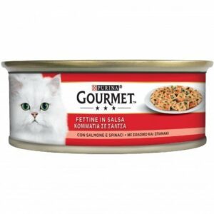 GOURMET Rosso Gatto Fettine con Salmone e Spinaci  195 gr