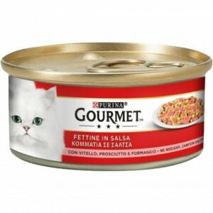 GOURMET Rosso Gatto Fettine con Vitello, Prosciutto e Formaggio   195 gr