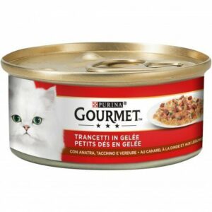 GOURMET Rosso Gatto Trancetti in Gelée con Tacchino, Anatra e Verdure 195 gr