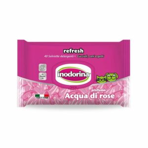 Inodorina Refresh - 40 Salviette Detergenti - Profumazione Acqua di Rose