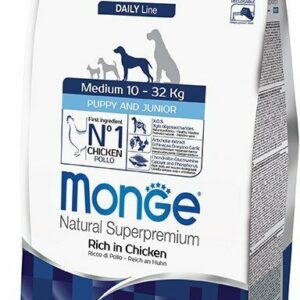 Monge Medium Puppy & Junior Ricco di Pollo - 3 Kg