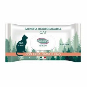 Inodorina Green Salvietta Bio Cat Pelo Lungo - Erba Gatta e Lino - 30 pz