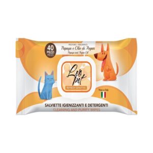 Super offerta - LeoPet Salviettine Igienizzanti e Detergenti Cane e Gatto - 40 pz - Papaya e Olio Di Argan
