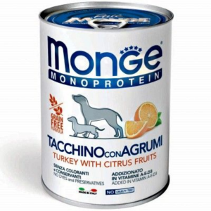 Monge  Monoproteico Tacchino,Riso e Agrumi  - 400 gr