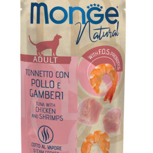 Monge - Natural Superpremium Cotti a Vapore con Tonno, Pollo e Gamberetti - 80 gr