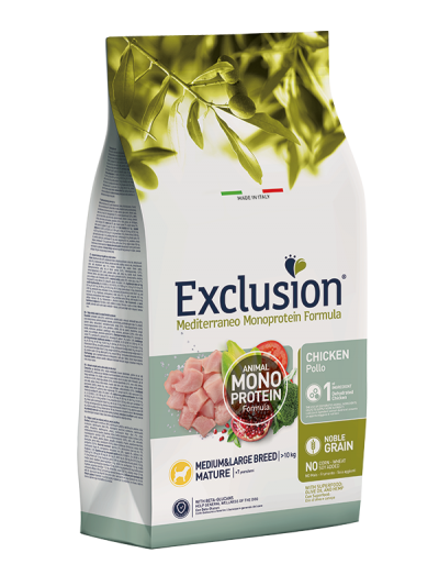 Exclusion - Mediterraneo Monoprotein Adult Medium/Large Breed Mature con Pollo - 3 kg