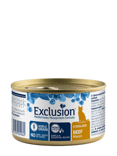 Exclusion Mediterraneo Monoprotein Formula CAT STERILIZED BEEF ALL BREEDS - 85 gr