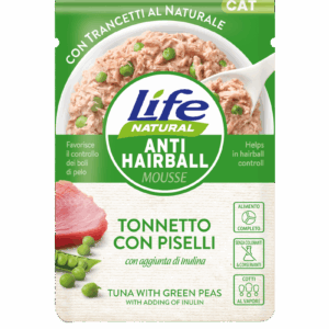 Life Cat Naturale Anti-Hairball Mousse con Tonnetto e Piselli - 70 gr