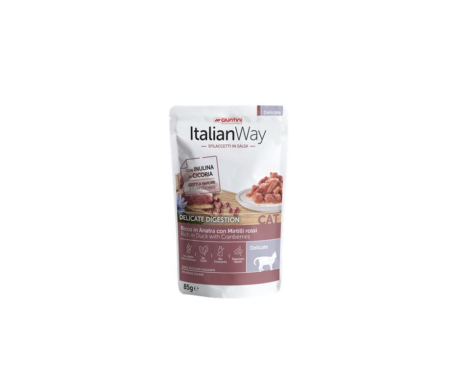 Italian Way CAT Delicate Digestion Adult Anatra e Mirtilli Rossi - 85 gr