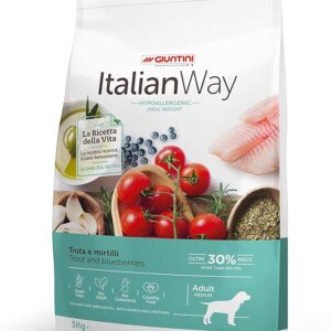 Italian Way DOG Hypoallergenic Ideal Weight MEDIUM/MAXI Adult Trota e Mirtilli - 3 kg