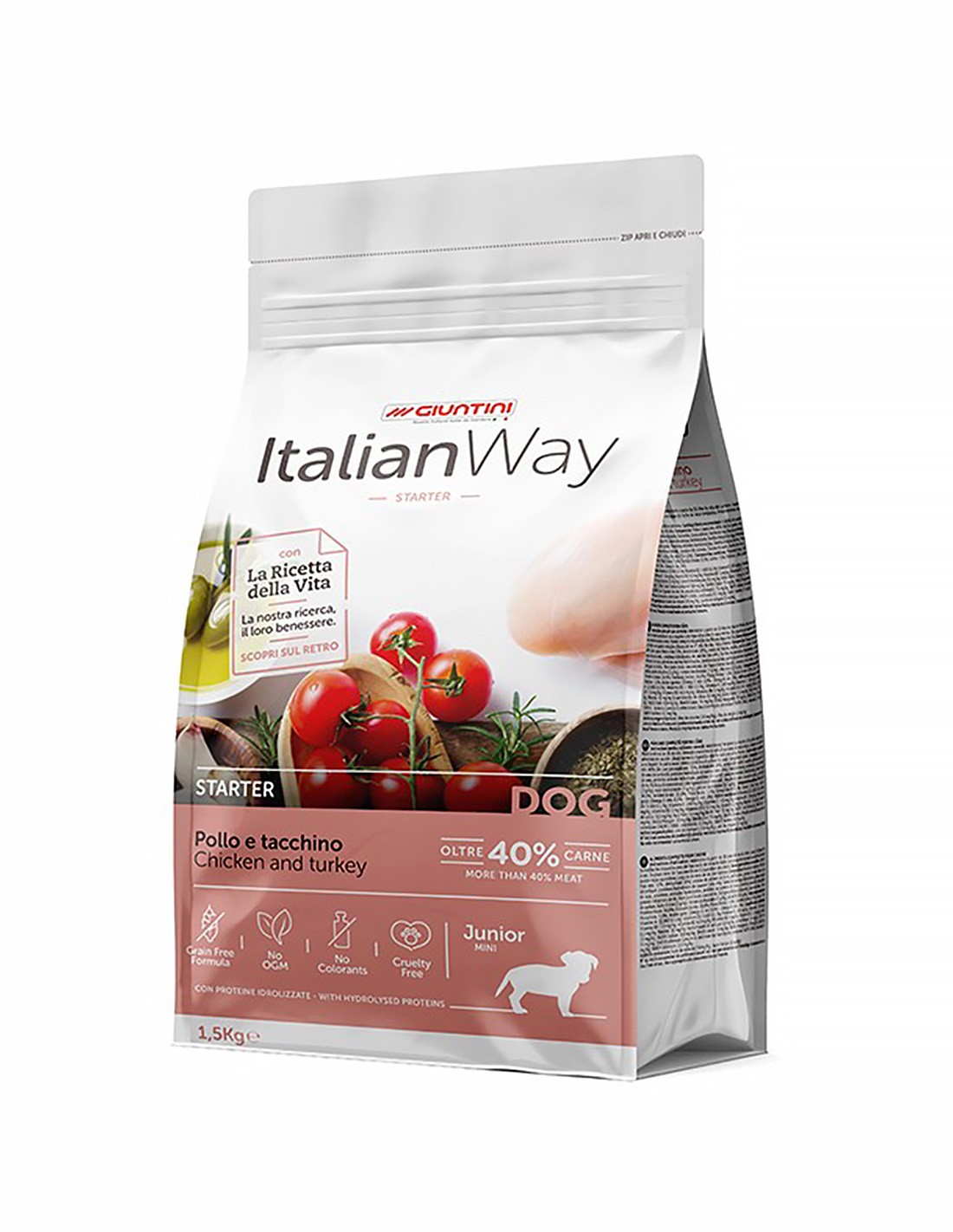 Italian Way DOG Starter MINI Puppy & Junior Pollo e Tacchino - 1,5 kg