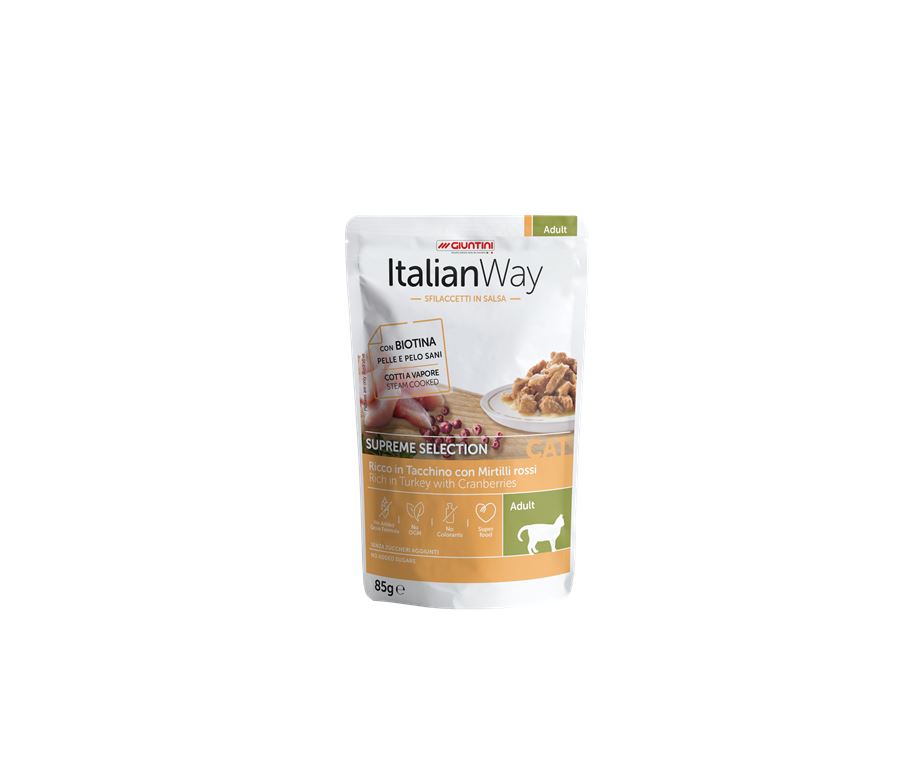 Italian Way CAT Supreme Selection Adult Tacchino con Mirtilli Rossi - 85 gr