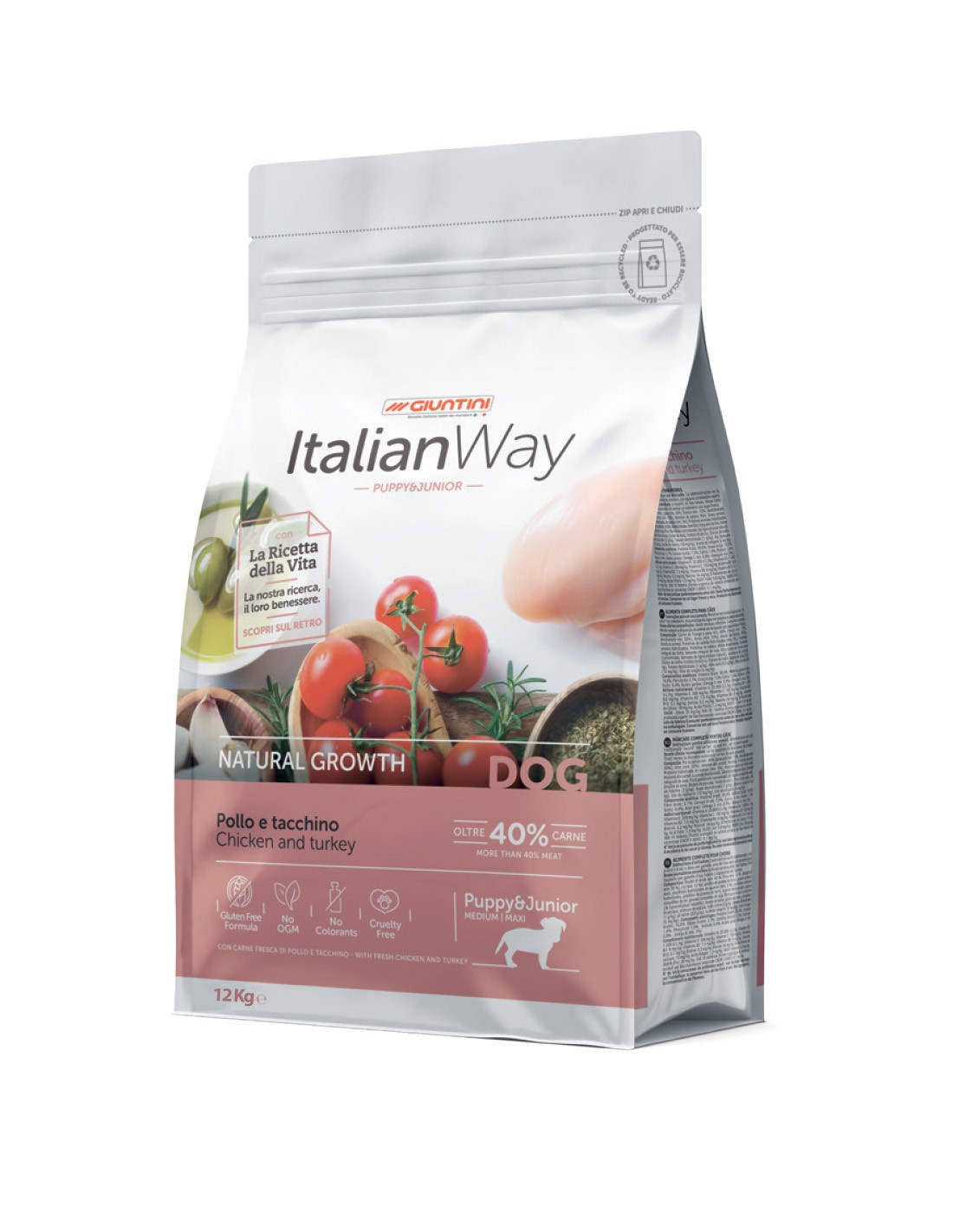Italian Way DOG Natural Growth MEDIUM/MAXI Puppy & Junior Pollo e Tacchino - 12 kg