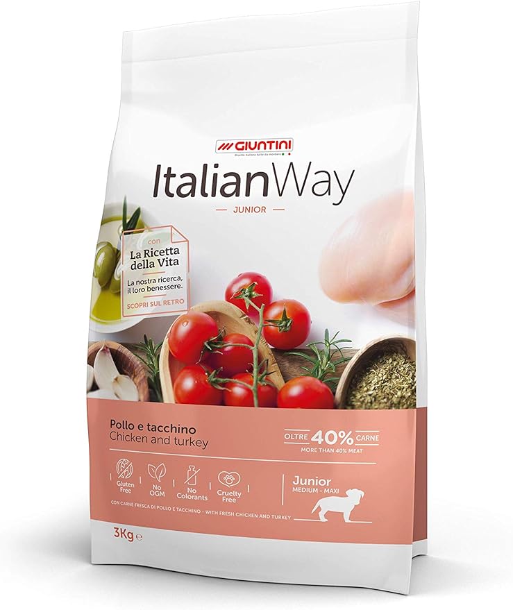 Italian Way DOG Natural MEDIUM/MAXI Puppy & Junior Pollo e Tacchino - 3 kg