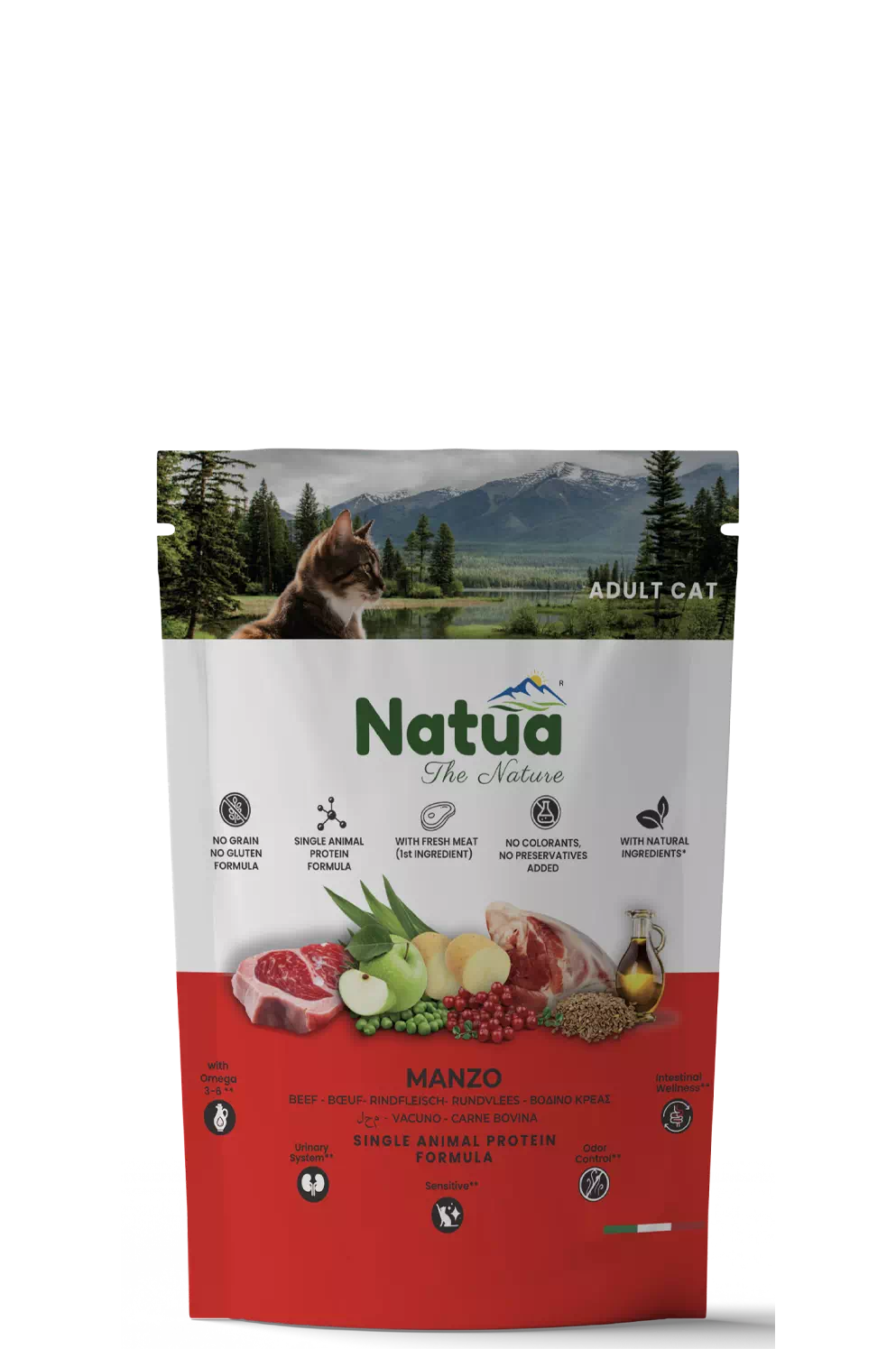 Natua Cat DRY LINE Adult al Manzo - 350 gr