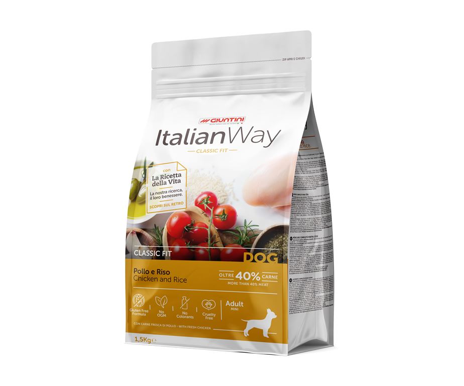 Italian Way DOG Classic Fit MINI Adult Pollo e Riso - 1,5 kg