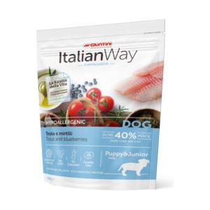 Italian Way DOG Hypoallergenic MINI Puppy & Junior Trota e Mirtilli  - 800 gr