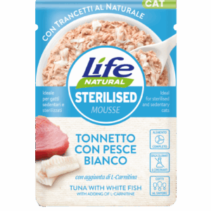 Life Cat Naturale Sterilised Mousse con Tonnetto e Pesce Bianco - 70 gr