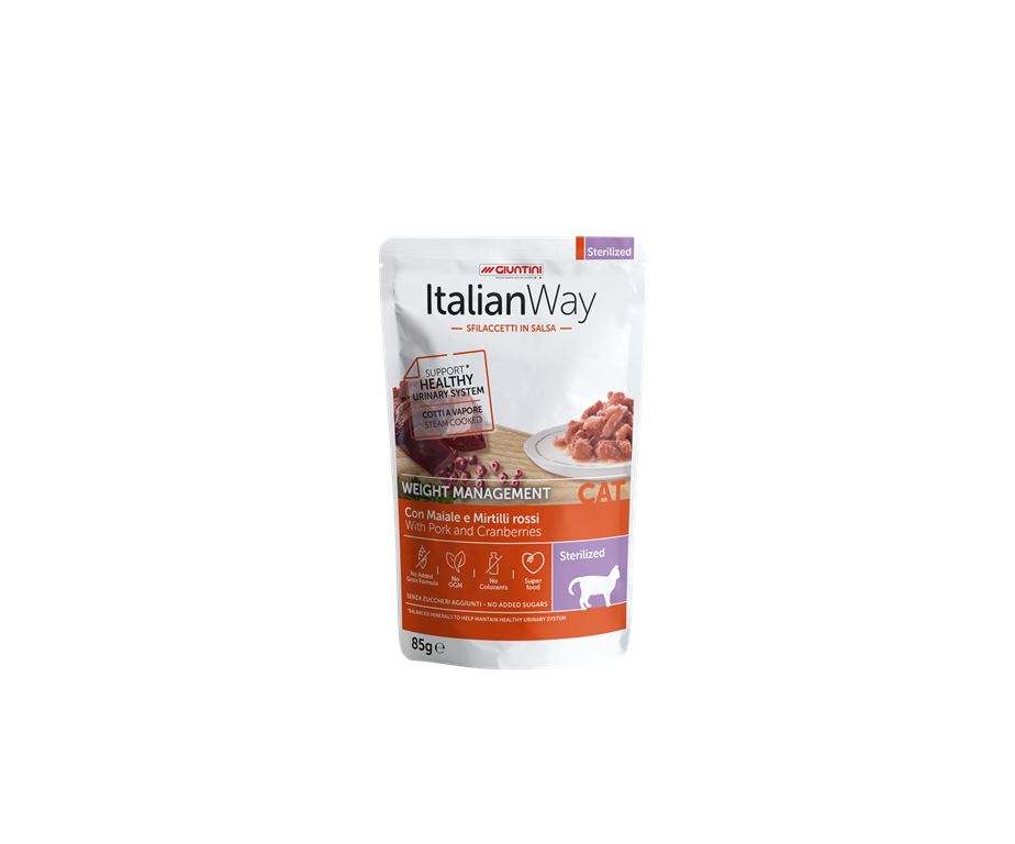 Italian Way CAT Weight Management Sterilised Adult Maiale e Mirtilli Rossi - 85 gr