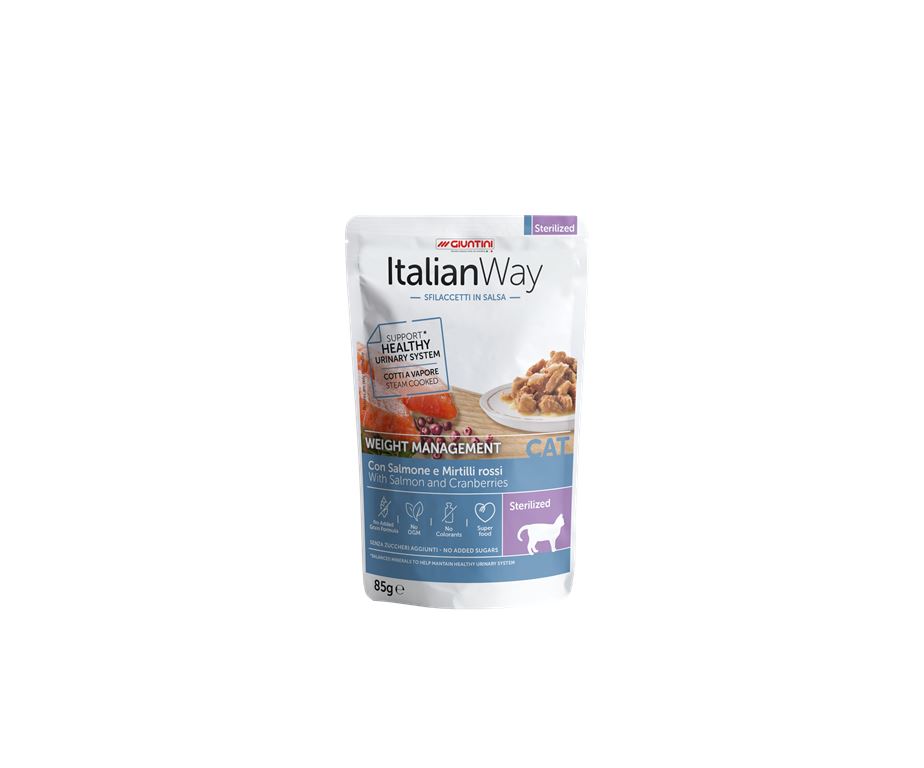 Italian Way CAT Weight Management Sterilised Adult Salmone e Mirtilli Rossi - 85 gr