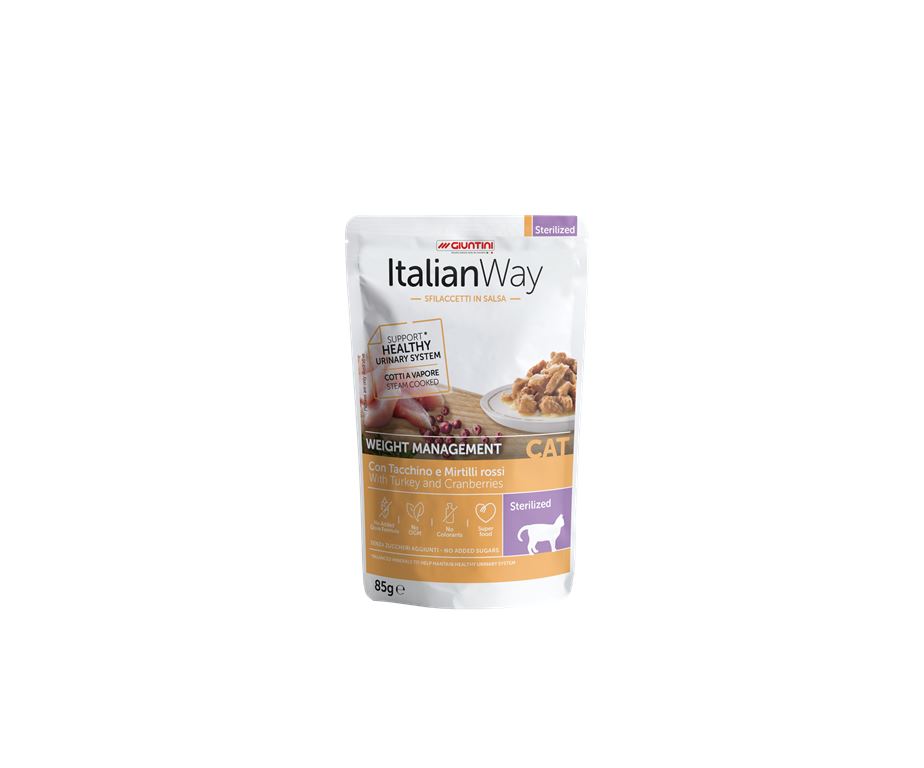 Italian Way CAT Weight Management Sterilised Adult Tacchino e Mirtilli Rossi - 85 gr