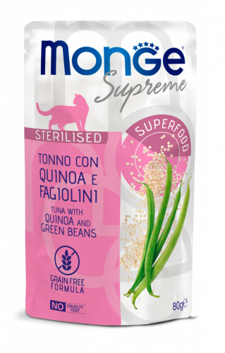 Monge Supreme Adult Sterilised Tonno con Quinoa e Fagiolini - 80 gr