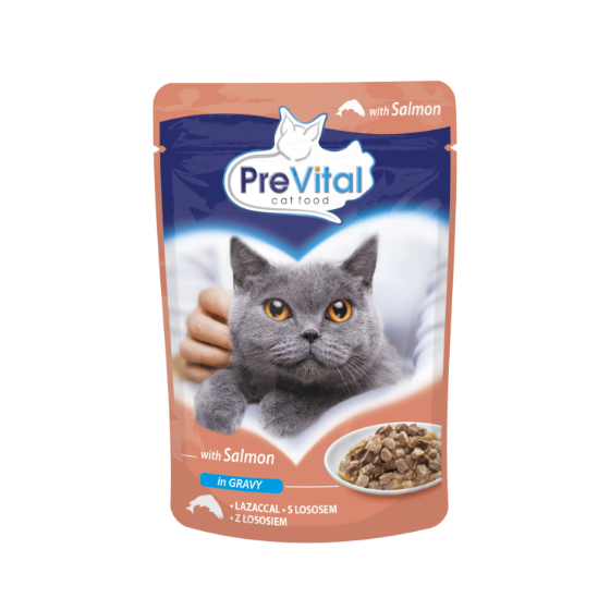 PreVital Cat Adult Pouch in Salsa con Salmone - 100 gr