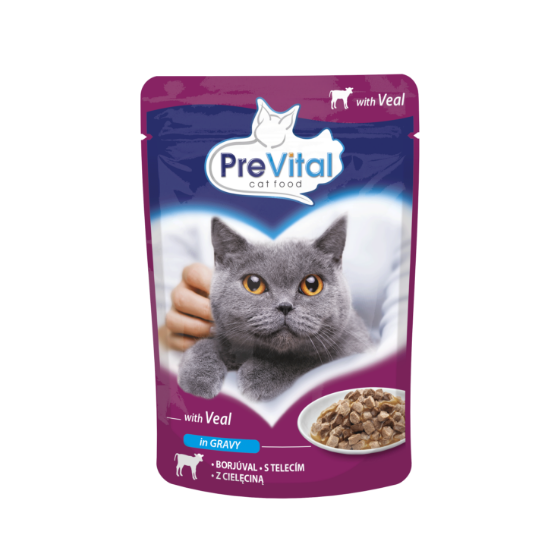 PreVital Cat Adult Pouch in Salsa con Vitello - 100 gr