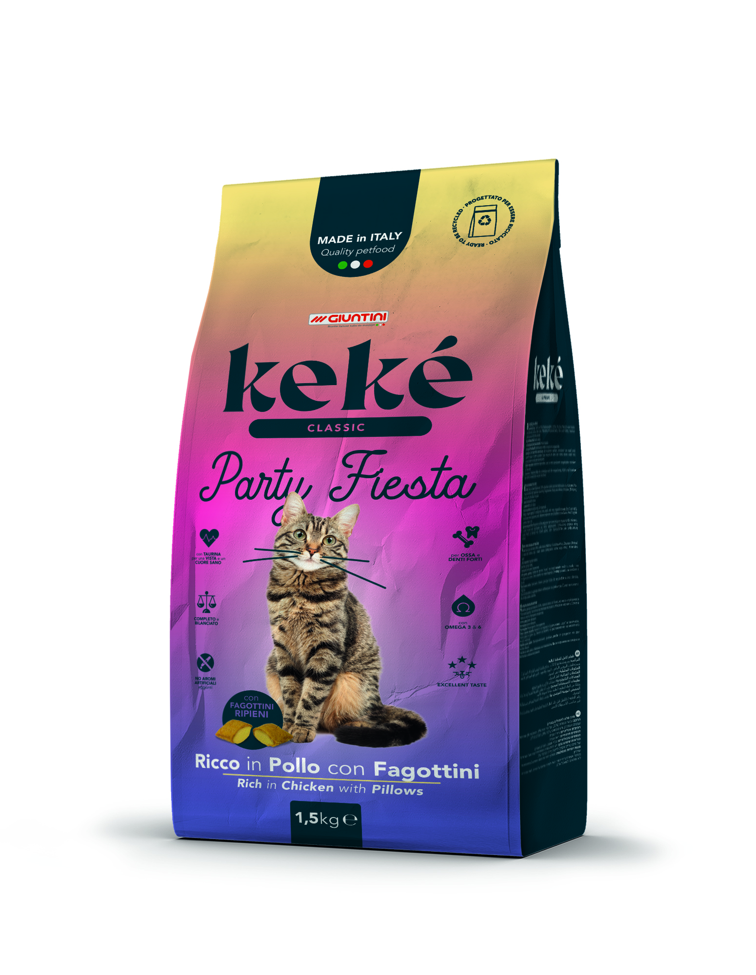 Keké Classic Adult Party Fiesta con Fagottini Ripieni di Formaggio Fresco - 1,5 kg