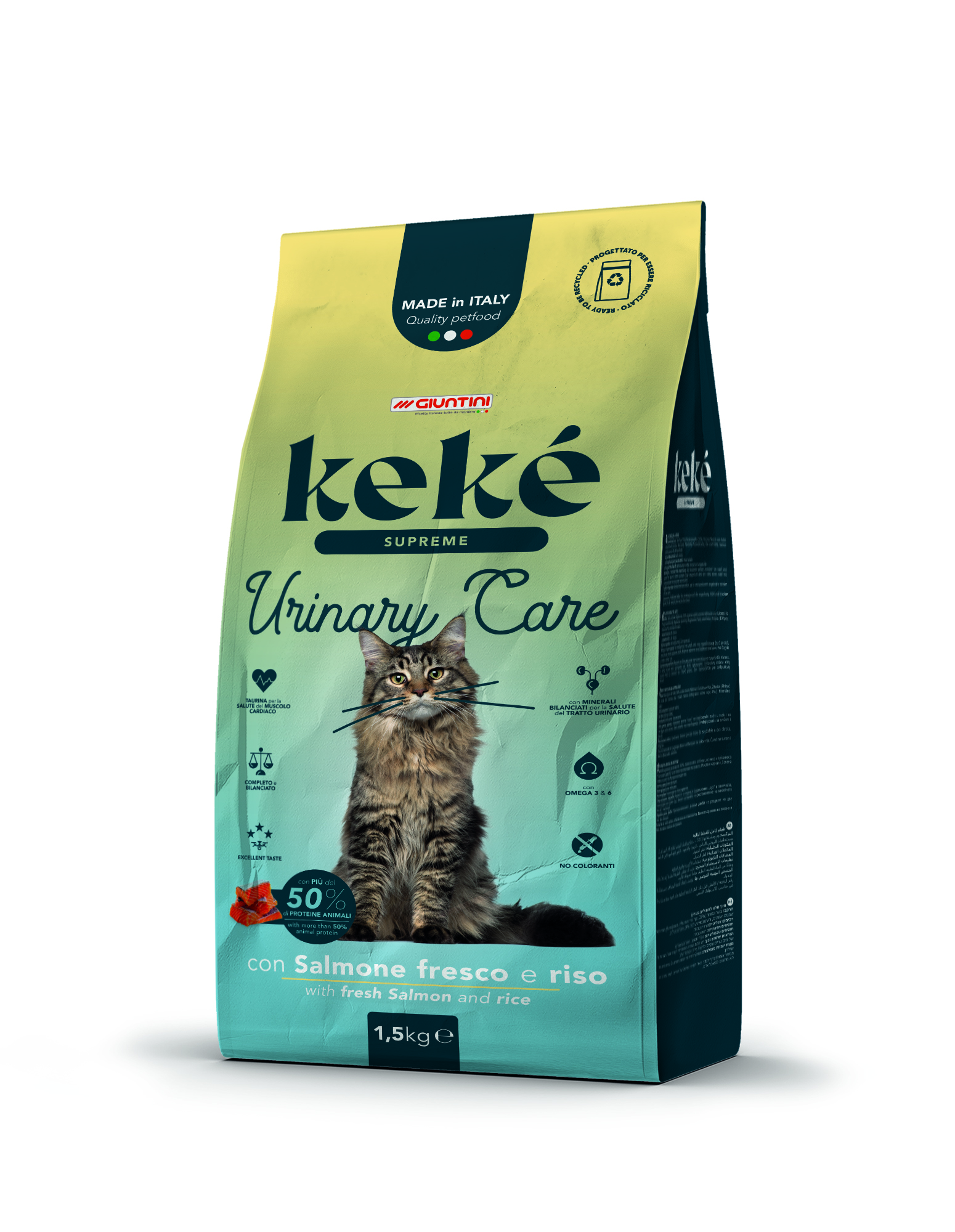 Keké Supreme Urinary Care Adult con Salmone Fresco e Riso - 1,5 kg