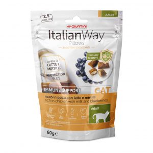 Italian Way CAT Pillows Immune Support ricco in Pollo, con Latte e Mirtilli- 60 gr