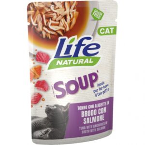 Life Cat Natural Soup - Tonno con Alicette in Brodo con Salmone - 60 gr