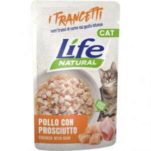 Life Cat Natural Trancetti - Pollo con Prosciutto - 55 gr