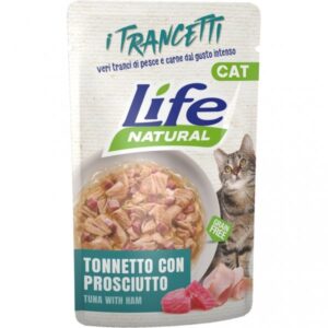 Life Cat Natural Trancetti - Tonnetto con Prosciutto - 55 gr